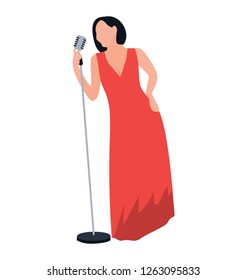 Female singer,  flat character