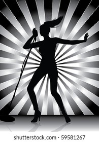 Female singer silhouette
