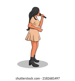 a female singer, vector illustration