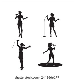 female singing in stage silhouette set