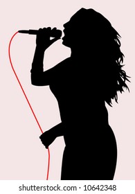 Female singing (vector)