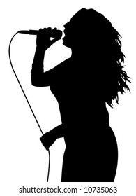 Female singing (vector)