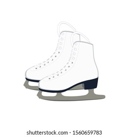 Female skates on a white background