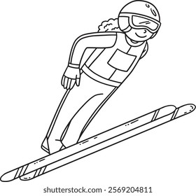 Female Ski Jumper Windisch Technique Isolated 