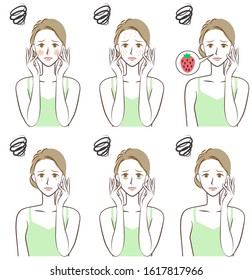 
Female skin condition
trouble illustration set