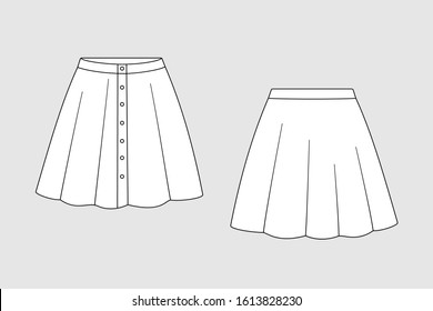 Female Skirt Vector Template Isolated On Stock Vector (Royalty Free ...