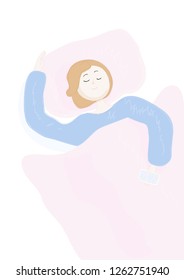 female sleeping in bed