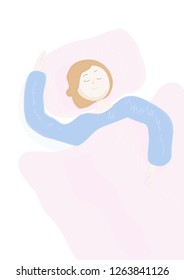 female sleeping in bed