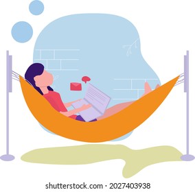 Female Sleeping On Rope Swing 
