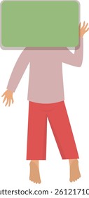 Female Sleeping Pose Illustration. Female Relaxation on Pillow. Vector Character Design.