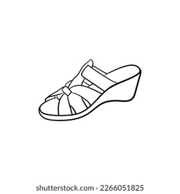 Female slippers line art creative design