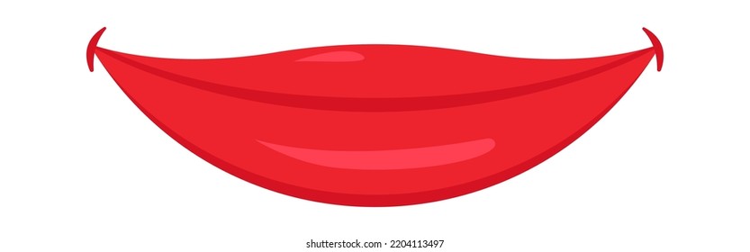 Female smiled lips. Vector illustration
