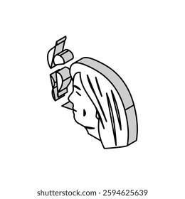 female smoking cigarette isometric icon vector. female smoking cigarette sign. isolated symbol illustration