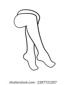 Icono de piernas lisas femeninas vector Ilustración. Los pies elegantes con un diseño minimalista y de diseño. Logo lineal para estudio de belleza o salón de azúcar.