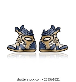 Female sneakers, sketch for your design