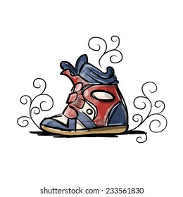 Female sneakers, sketch for your design