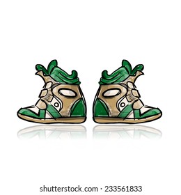 Female sneakers, sketch for your design