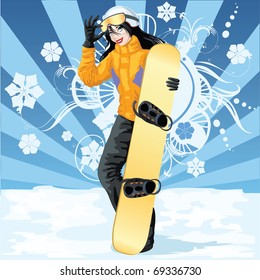 Female snowboarder