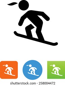 Female snowboarder icon