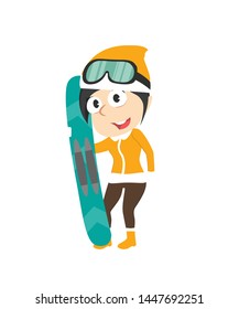 female snowboarder vector illustration design