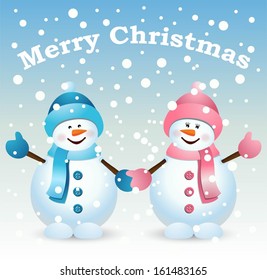 Female Snowman.Vector Illustration