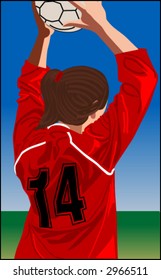 Female soccer player, also available as an illustration