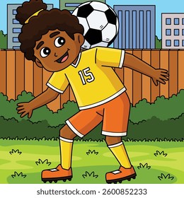 Female Soccer Player doing the Neck Stall Colored 
