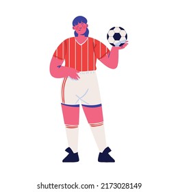 female soccer player icon isolated