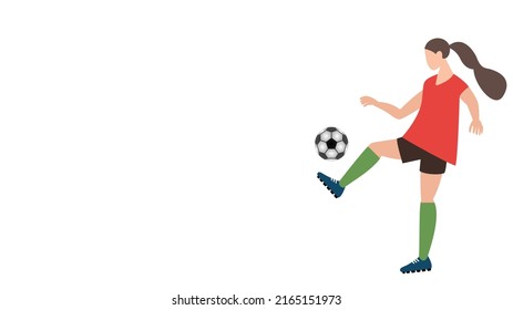 Female Soccer Player Kicking Football Stock Vector (Royalty Free ...