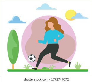 female soccer players practicing on the soccer field