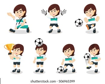 female soccer set illustration design