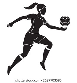 Female Soccer silhouette vector art 