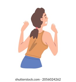 Female as Social Media Follower and Subscriber Showing Adoration Vector Illustration