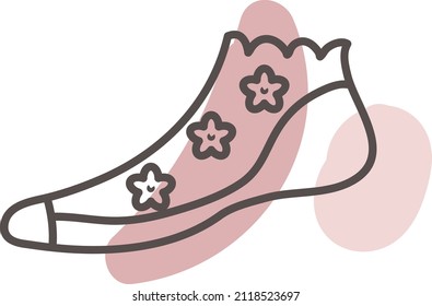 Female sock, illustration, vector on a white background.