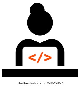 Female software developer icon