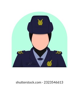 female soldier and soldier officer character on white background. Vector illustration