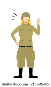 Female Soldier Pose, Cheerful, gutsy pose!