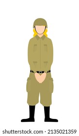 Female Soldier Pose, Waiting, waiting at the front with hands together