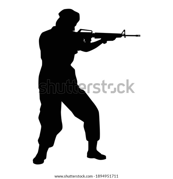 Female Soldier Silhouette Vector On White Stock Vector (Royalty Free ...