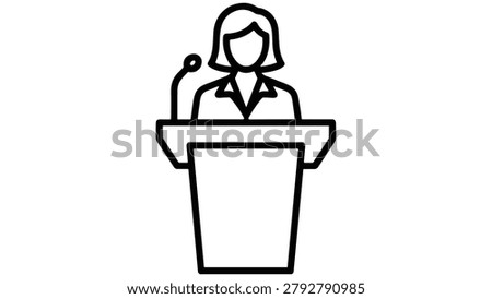 Female speaker at a lectern with microphone