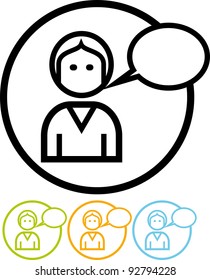 Female speaking - Vector icon
