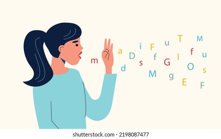 Female speech therapist or logopedist curing child's problems. English language tutor logopedic lesson 