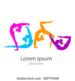 Female sports. Template logo. Fitness , Gym , Health & Beauty .