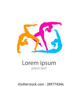 Female sports. Template logo. Fitness , Gym , Health & Beauty .