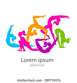 Female sports. Template logo. Fitness , Gym , Health & Beauty .