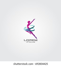 Female sports. Template logo. Fitness , Gym , Health & Beauty .