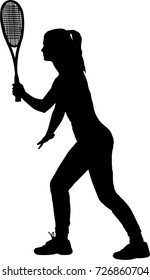 Female Squash Player Silhouette