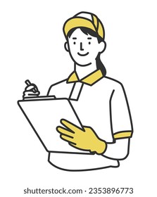 A female staff who checks the contents of the move and makes an estimate