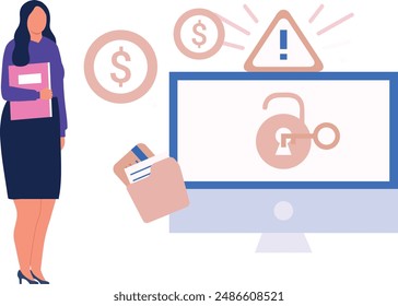 The female is standing with file.
