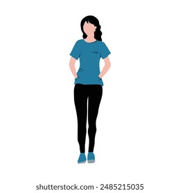 Female standing hands in pocket